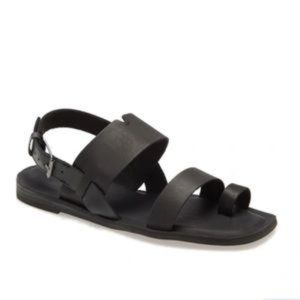 TOMS Black Veg Tan Leather Freya Sandals – Ladies 6.5